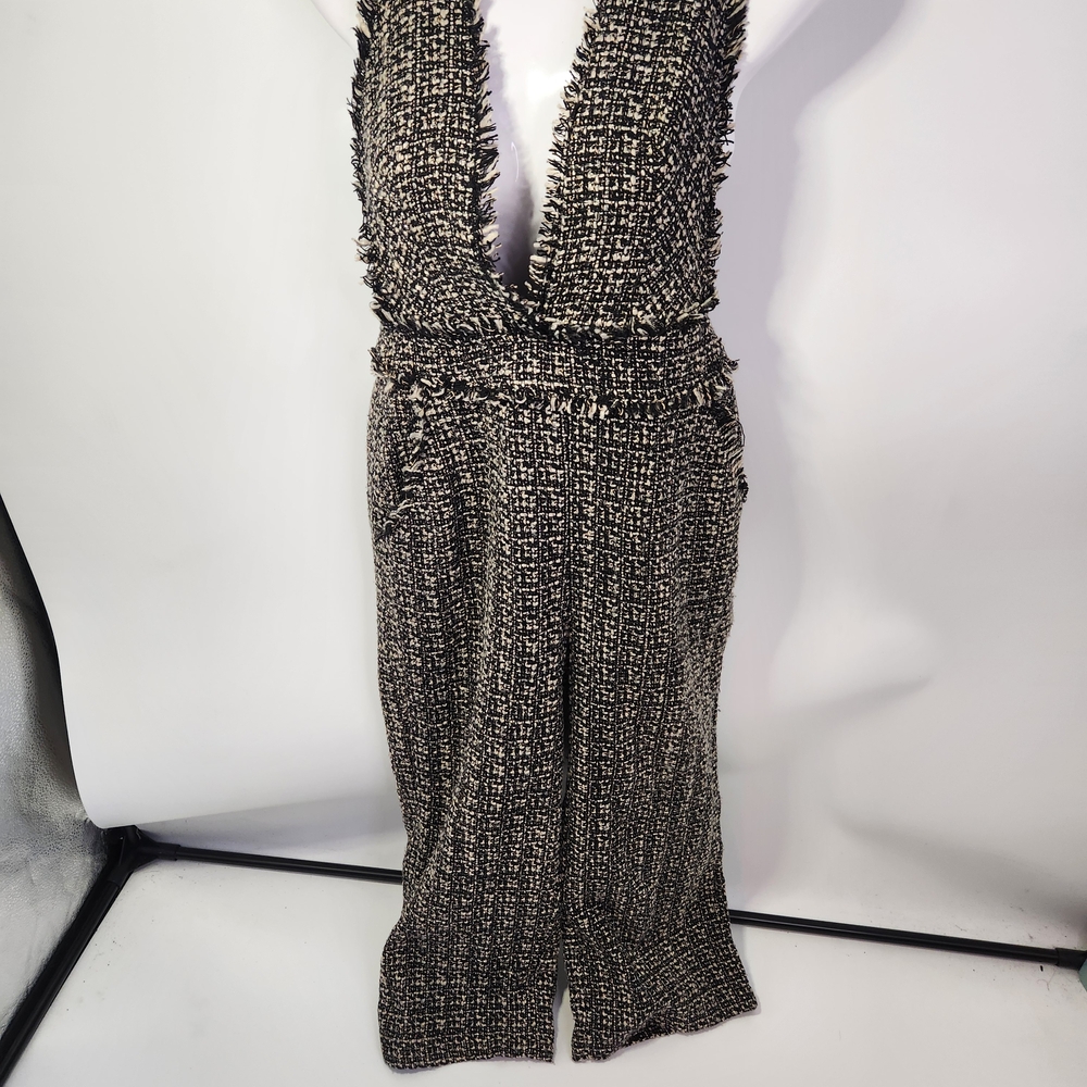 Chic Black and White Tweed Jumpsuit By Hit‎ Size PP